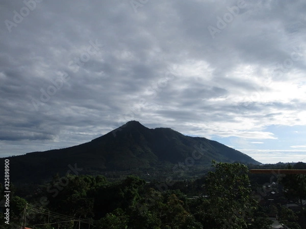 Obraz small mountain under a cloudy cloud