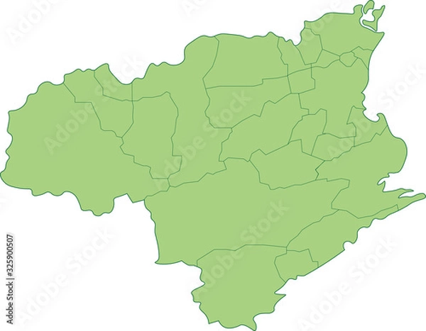 Obraz 徳島県の地図_市町村ごとに色を変えられます