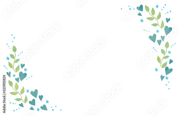 Fototapeta ハート 植物 フレーム イラスト