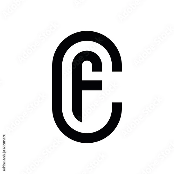 Obraz CF C F initial letter logo design icone