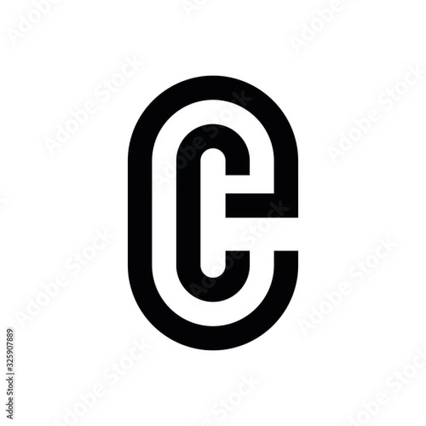Obraz EC E C initial letter logo design icone