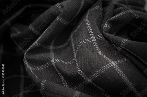 Obraz Black silk background. Material.
