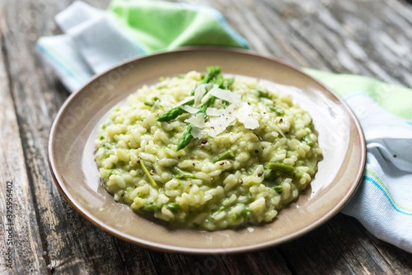 Fototapeta Risotto with asparagus