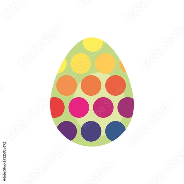 Fototapeta easter egg painted dotted flat style