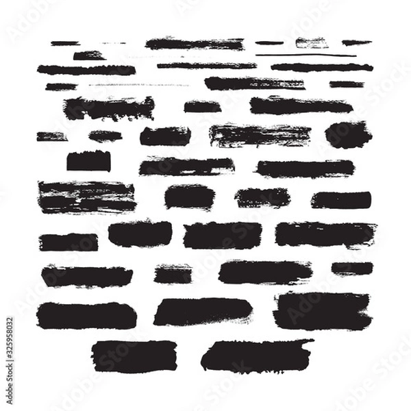 Obraz Set of forty four hand created grunge vector art brushes. Easy to use. There are all of them on brushes panel.