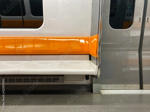 Obraz Orange and white subway seats