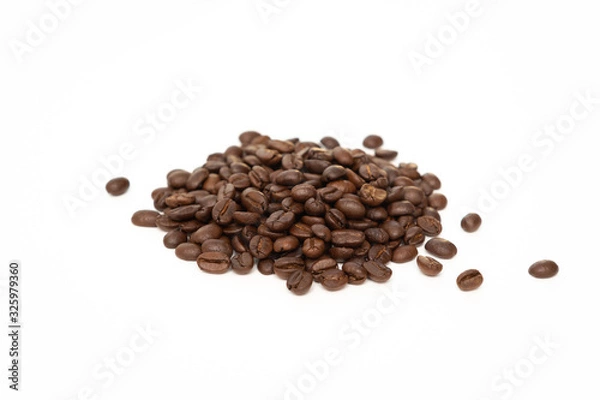 Obraz Coffee beans isolated on white background.