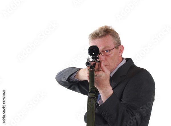 Obraz Assassin aiming his gun