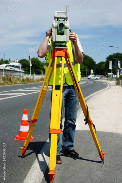 Obraz géomètre sur route