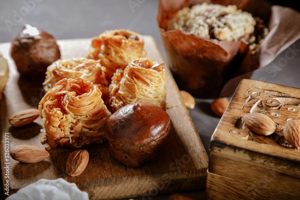Fototapeta delicious mouth-watering sweets on the table