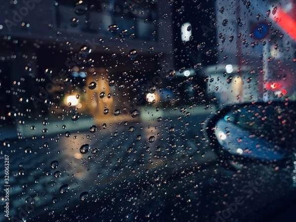 Obraz rain drops glass