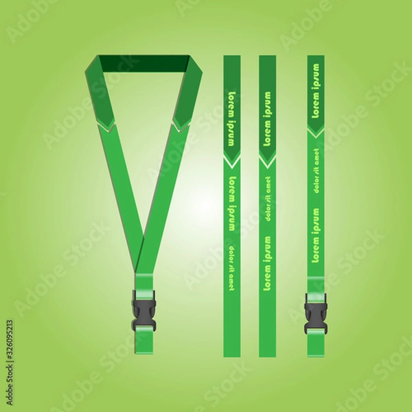 Fototapeta Green Lanyard Template for All Company