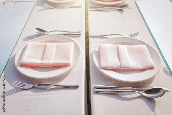 Obraz Table set for a wedding event party