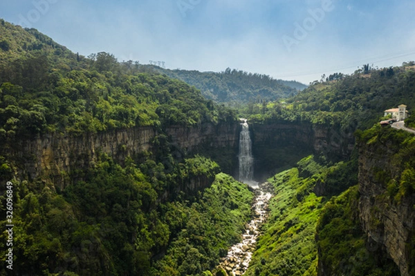Fototapeta Aerial view of the El Salto de Tequendama waterfall.