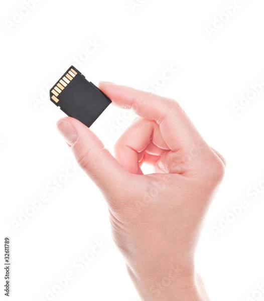 Fototapeta Flash card in hand