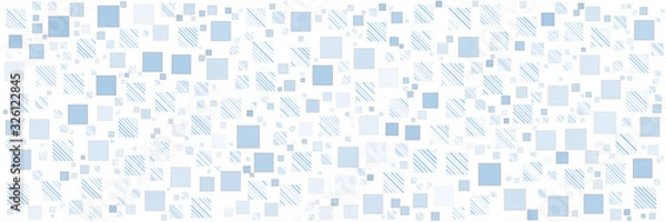 Fototapeta Blue square pattern background for wide banner