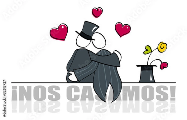 Obraz Funny gay wedding card