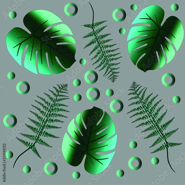 Obraz pattern with leaves big and small