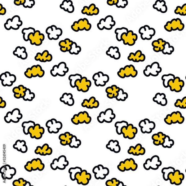 Fototapeta popcorn seamless doodle pattern, vector illustration