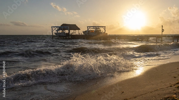 Fototapeta sunset on beach