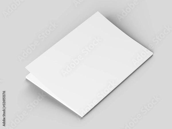 Fototapeta Magazine with open cover. Vertical A4 format. 3d illustration.