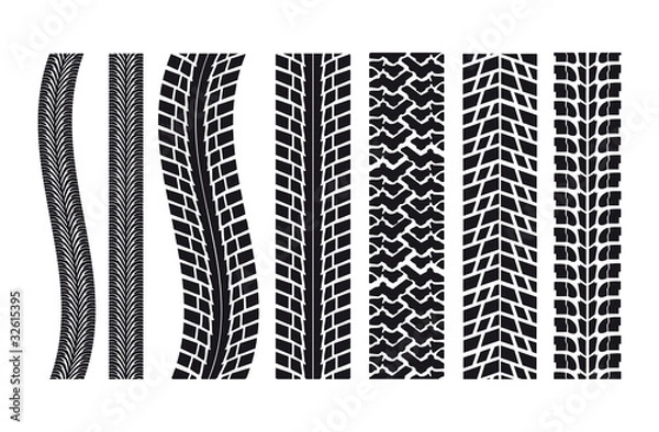 Obraz zestaw odcisków opon