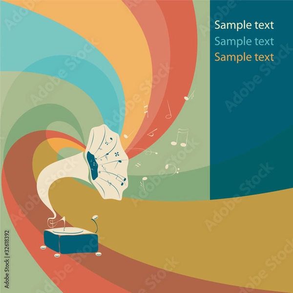 Obraz colored gramophone
