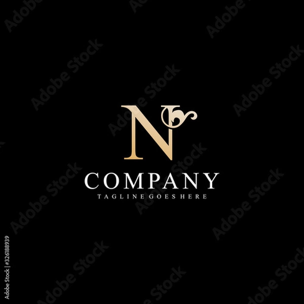 Fototapeta vector letter n initial design template