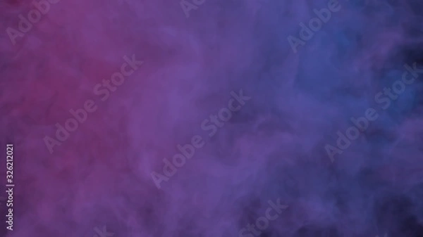 Fototapeta Abstract clouds of misty colorful smoke texture 3d background. Realistic purple and blue fog. Colored smoke. 3d rendering.