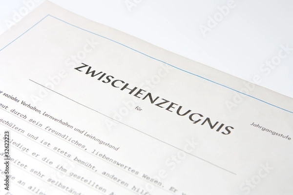 Obraz Zwischenzeugnis