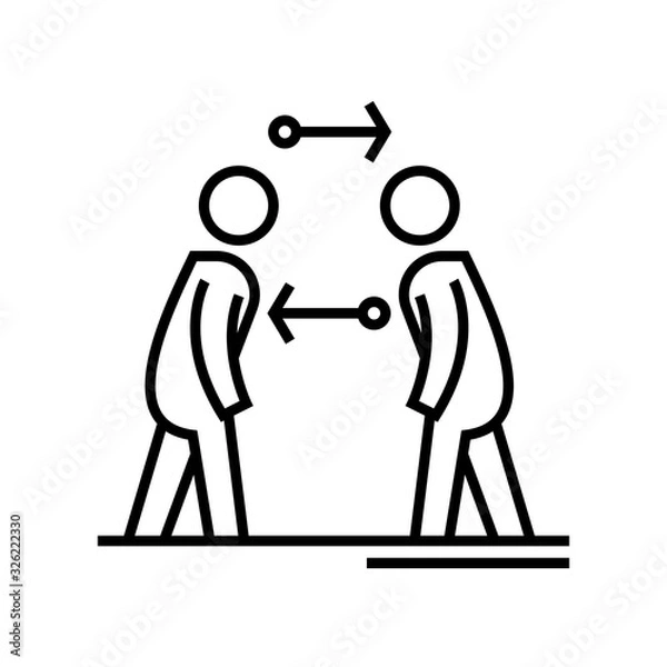 Fototapeta Finding information line icon, concept sign, outline vector illustration, linear symbol.