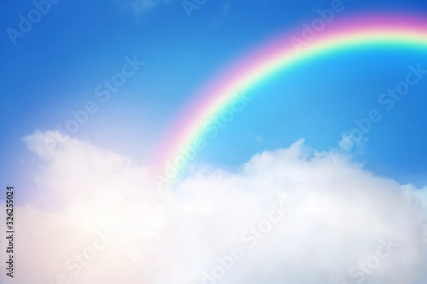 Fototapeta rainbow in cloudy sky