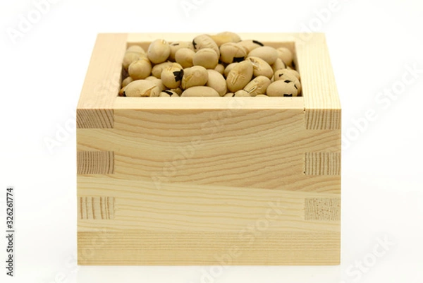 Fototapeta 節分イメージ　福豆と桝