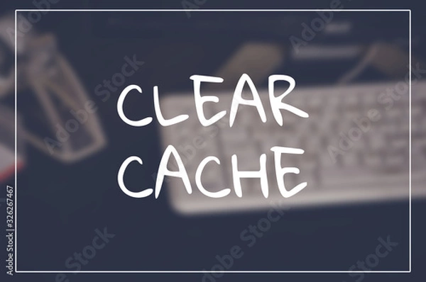 Obraz Clear cache word with business blurring background