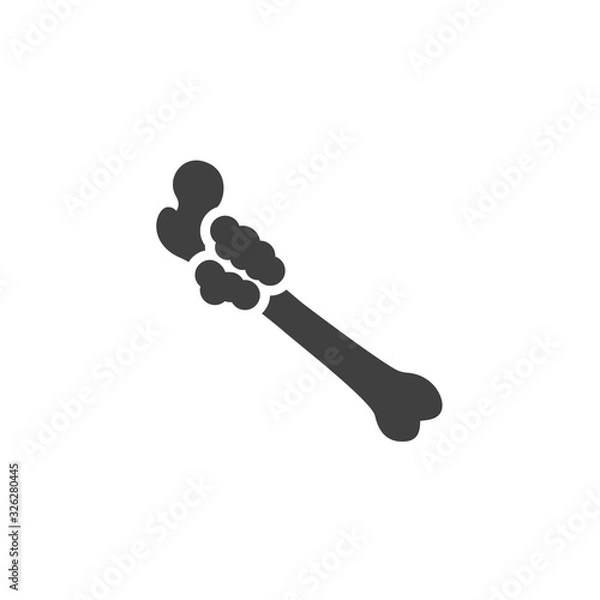 Fototapeta Bone cancer vector icon. filled flat sign for mobile concept and web design. Bone sarcoma glyph icon. Symbol, logo illustration. Vector graphics