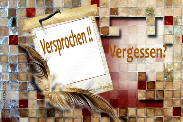 Fototapeta erinnern: versprechen, worthalten