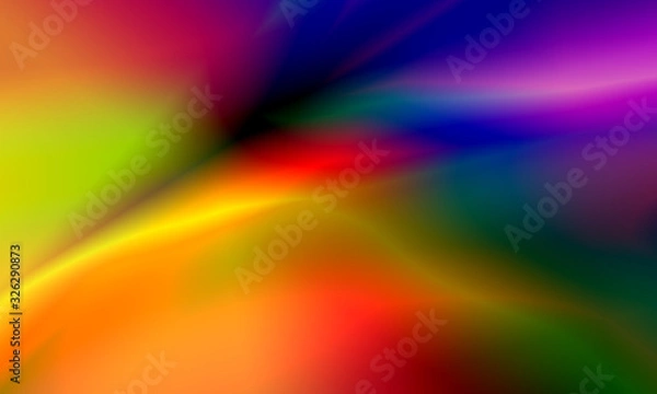 Fototapeta Abstract blurred gradient background in bright rainbow colors. Beautiful psychedelic art. Spectrum light texture. Vintage retro.