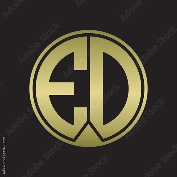 Obraz ED Logo monogram circle with piece ribbon style on gold colors