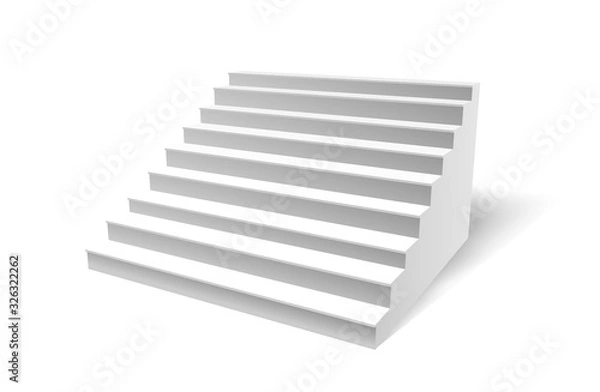 Fototapeta White vector stairs. Realistic 3d image