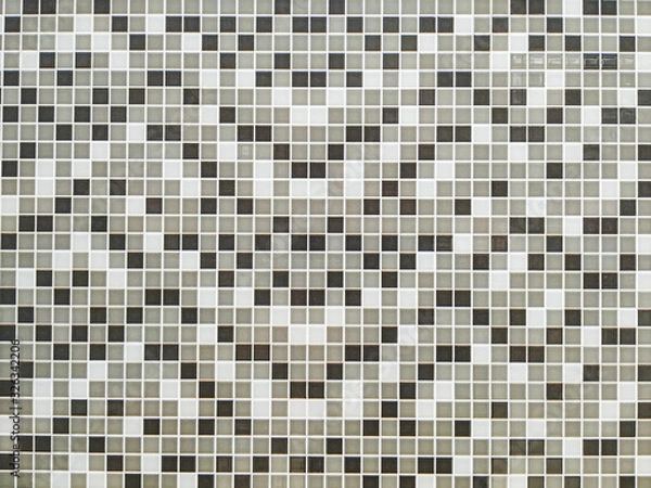 Fototapeta Ceramic small micro tiles for home interior, walls or ground, kitchen or bathroom for inside decoration and surface coverage in colorful retro style wallpaper