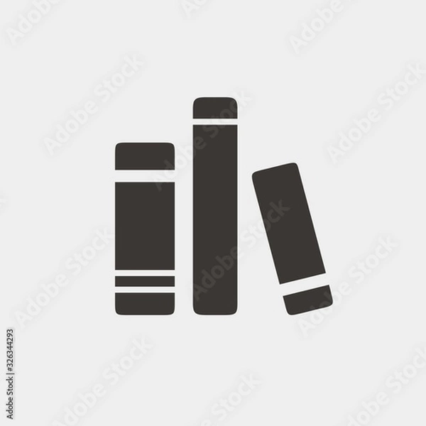 Obraz books in shelf icon vector illustration and symbol for website and graphic design
