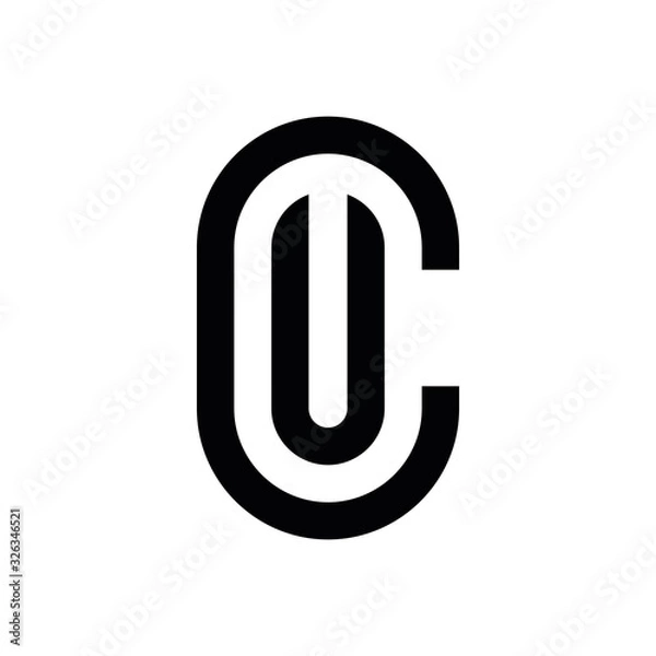 Obraz CU C U initial letter logo design icone