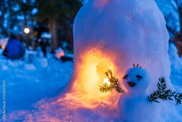 Obraz 日本の冬 秋田 横手のかまくら