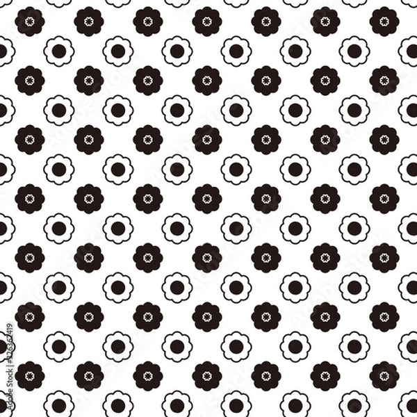 Obraz モノクロ花_白