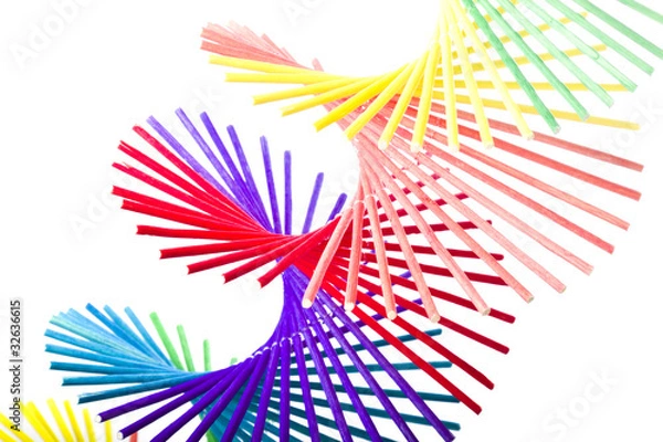 Fototapeta Multicolored curling grass curtain