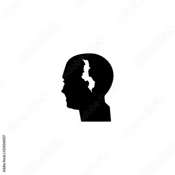 Fototapeta Man profile and map of Malawi sign. eps ten
