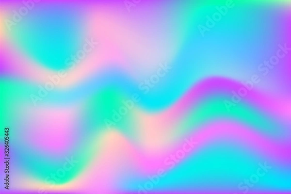 Fototapeta Holographic abstract background in pastel neon colors Vector illustration