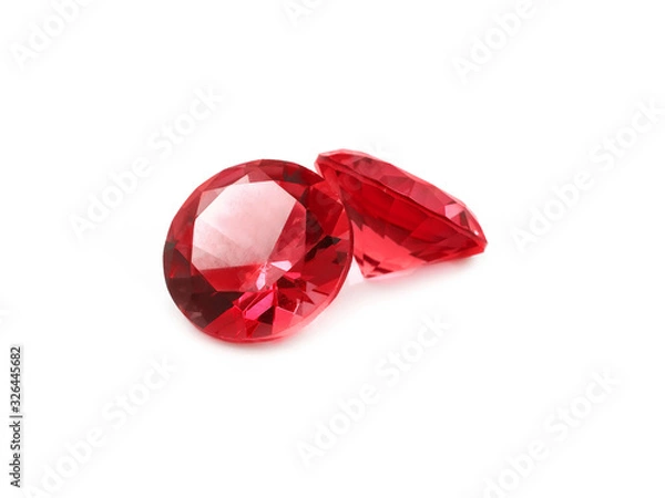Obraz Red gemstone on a white background