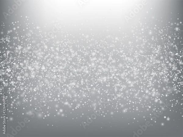 Fototapeta Falling Snow Confetti Winter Vector Background. 