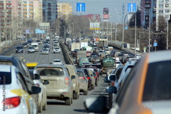 Obraz Traffic jam on Prospekt Mira in Moscow
